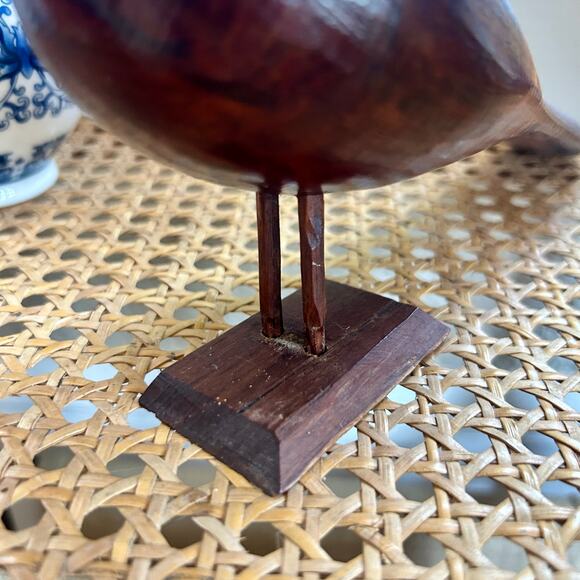 Vintage Mid Century Modern Carved Wooden Bird Sculpture MCM 11" Long - Picture 5 of 15